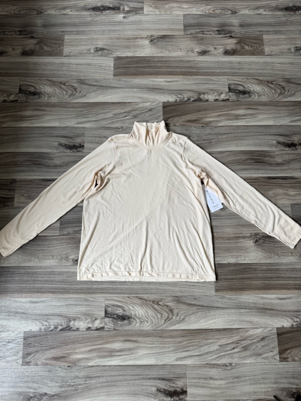 Athleta Foresthill Ascent Seamless Turtleneck Wool Blend Chantilly Cream Size 2X